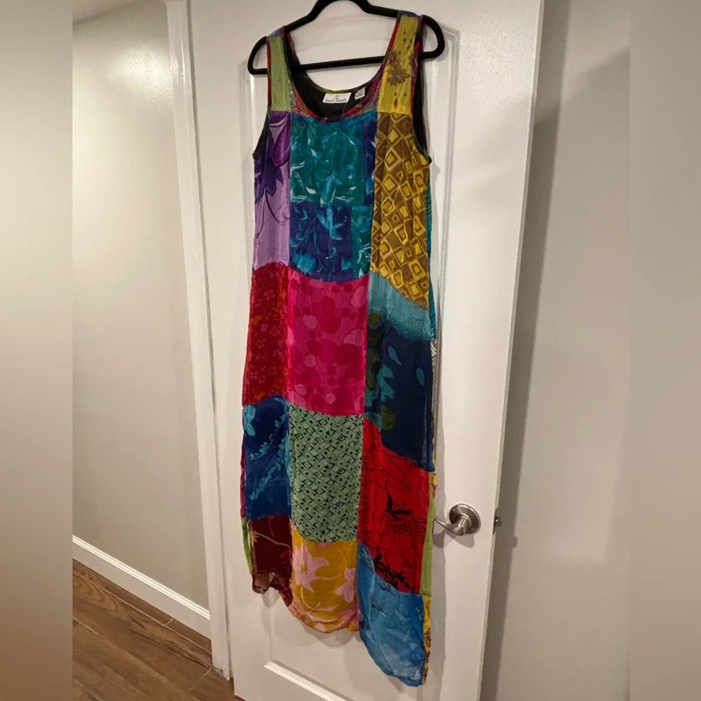 Sacred Threads Multicolor Patchwork Maxi Dress - Picture 1 of 6